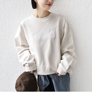 《予約》【WEB限定】SHIPS ラウンド ロゴ 刺繍 スウェット