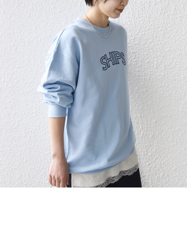 《予約》【WEB限定】SHIPS ラウンド ロゴ 刺繍 スウェット