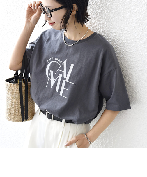 《予約》【SHIPS別注】81BRANCA: 5分袖 ロゴ TEE