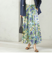 《予約》〈手洗い可能〉DEVEAUX 綿 プリント スカート