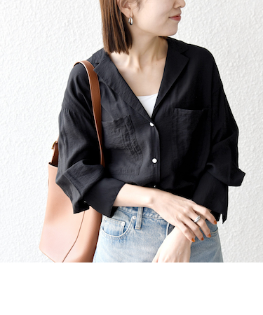 《予約》SHIPS any:〈手洗い可能〉オープン カラー ポケット シャツ