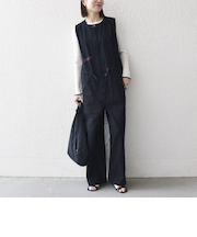 《予約》【SHIPS any別注】PAYDAY:〈洗濯機可能〉ステンシル ロゴ プリント オーバーオール