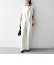 《予約》【SHIPS any別注】PAYDAY:〈洗濯機可能〉ステンシル ロゴ プリント オーバーオール