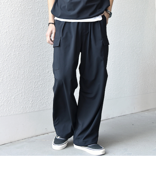 SHIPS any:〈吸水速乾〉Rapidry スマート ワイド イージー カーゴ パンツ(セットアップ対応)◆