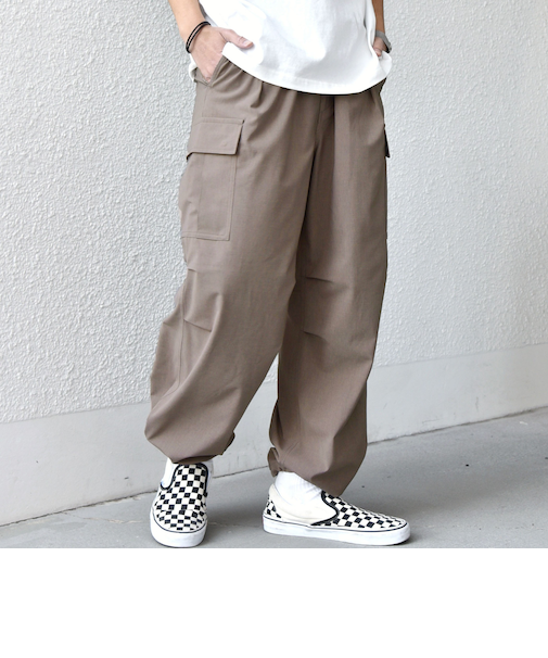 SHIPS any:〈吸水速乾〉Rapidry スマート ワイド イージー カーゴ パンツ(セットアップ対応)◆