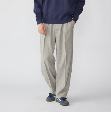 SHIPS: ハイブリッド ツイル ワイド ピンタック イージーパンツ