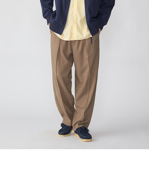 SHIPS: ハイブリッド ツイル ワイド ピンタック イージーパンツ