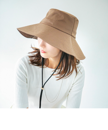 《予約》quaranciel:〈UVカット/接触冷感/撥水加工/手洗い可能〉ワイド ブリム ハット
