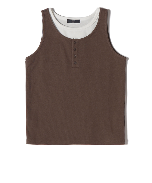 《予約》SHIPS Colors:〈手洗い可能〉レイヤード タンクトップ セット◆