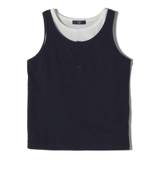 《予約》SHIPS Colors:〈手洗い可能〉レイヤード タンクトップ セット◆