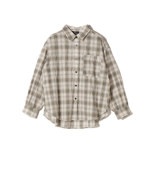 《予約》SHIPS Colors:〈手洗い可能〉シアー チェック シャツ◆