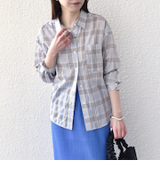 《予約》SHIPS Colors:〈手洗い可能〉シアー チェック シャツ◆