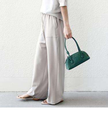 《一部追加予約》〈手洗い可能〉梳毛調ポケット デザイン ストレッチ ドロスト パンツ