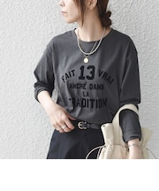 《一部追加・新色予約》【WEB限定】SHIPS Colors:〈洗濯機可能〉フロッキー ロゴ TEE（ロンT）◆