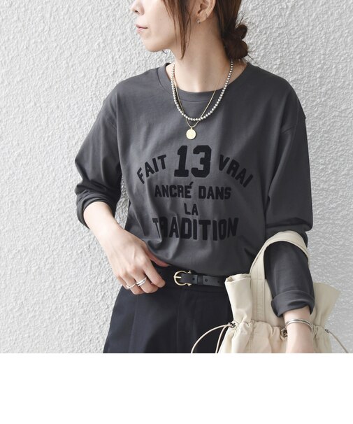 《一部追加・新色予約》【WEB限定】SHIPS Colors:〈洗濯機可能〉フロッキー ロゴ TEE(ロンT)◆