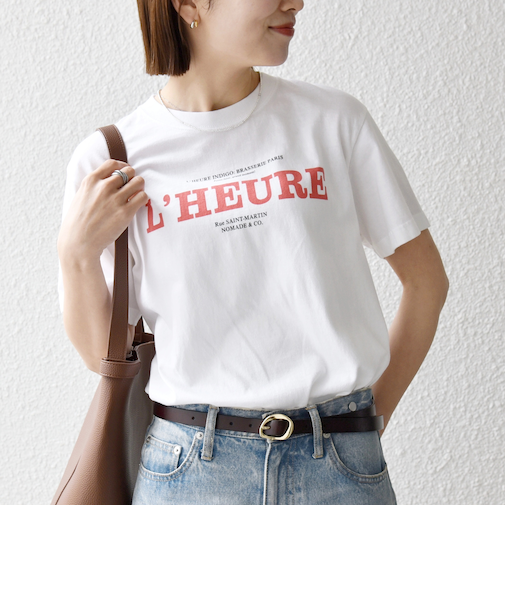 《予約》TRICOMER:〈洗濯機可能〉フレンチ ロゴ プリント TEE