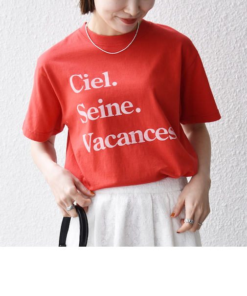 《予約》TRICOMER:〈洗濯機可能〉フレンチ ロゴ プリント TEE