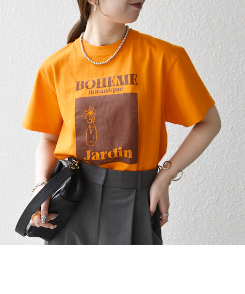 《予約》TRICOMER:〈洗濯機可能〉フレンチ ロゴ プリント TEE