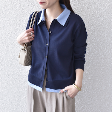 SHIPS Colors:〈手洗い可能〉シャツ レイヤード ライク カーディガン