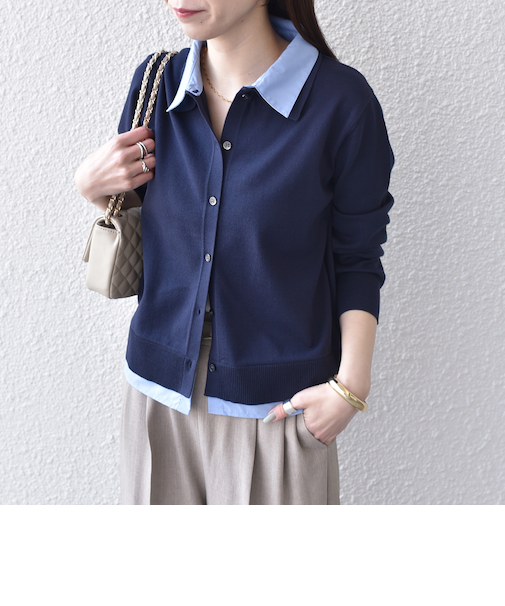 SHIPS Colors:〈手洗い可能〉シャツ レイヤード ライク カーディガン