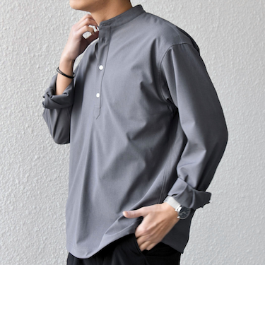 SHIPS any:〈吸水速乾〉Rapidry バンドスキッパー スピンドル プルオーバー シャツ(セットアップ対応)◆