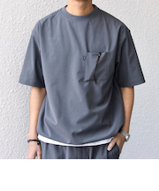 SHIPS any:〈吸水速乾〉Rapidry クルーネック スピンドル ポケット Tシャツ(セットアップ対応)◆