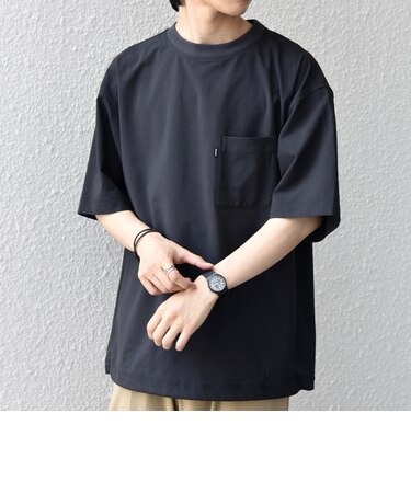 SHIPS any:〈吸水速乾〉Rapidry クルーネック スピンドル ポケット Tシャツ(セットアップ対応)◆