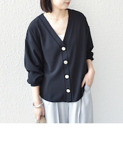 SHIPS Colors:〈手洗い可能〉カット ジョーゼット Vネック カーディガン（セットアップ対応可能）