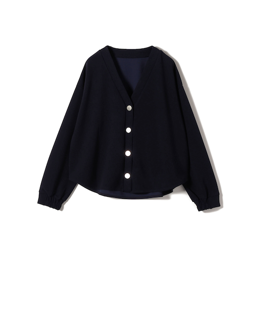 SHIPS Colors:〈手洗い可能〉カット ジョーゼット Vネック カーディガン（セットアップ対応可能）