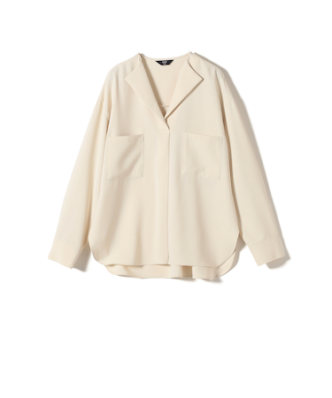 SHIPS Colors:〈洗濯機可能〉ジョーゼット Vネック ラペル ブラウス