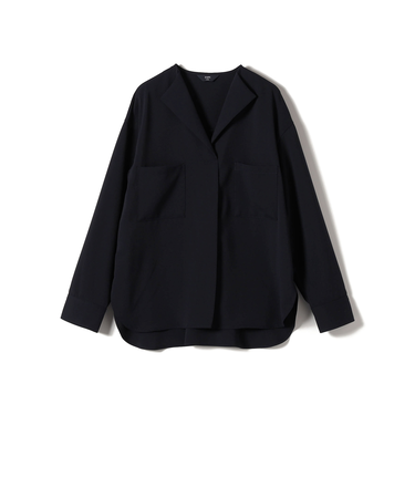 SHIPS Colors:〈洗濯機可能〉ジョーゼット Vネック ラペル ブラウス