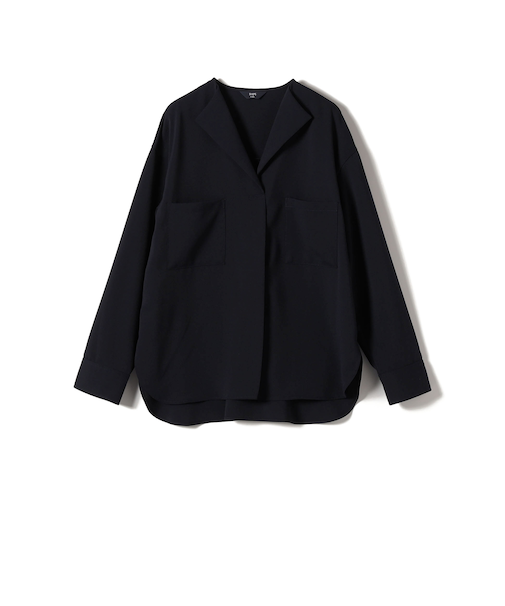 SHIPS Colors:〈洗濯機可能〉ジョーゼット Vネック ラペル ブラウス