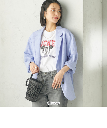 《予約》〈手洗い可能〉ピン ストライプ シャツライク ジャケット