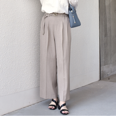 SHIPS Colors:〈手洗い可能〉ドライ メランジ ベルテッド パンツ（セットアップ対応可能）