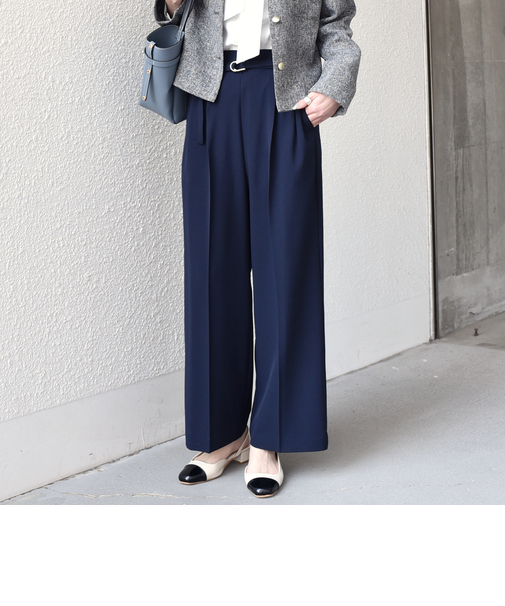 SHIPS Colors:〈手洗い可能〉ドライ メランジ ベルテッド パンツ（セットアップ対応可能）