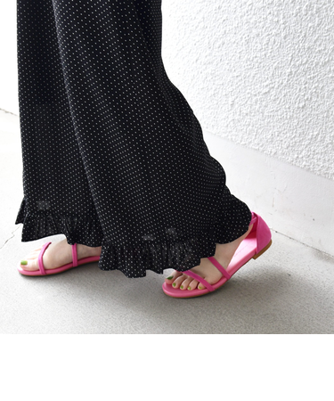 《予約》【SHIPS any別注】eblouna: アンクル クロス ナロー コード サンダル