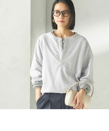 《予約》【SHIPS別注】onit: ヘンリー ネック プルオーバー