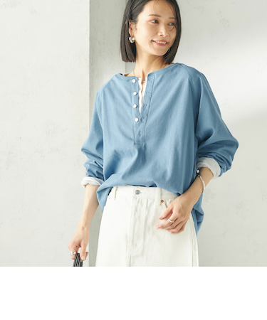 《予約》【SHIPS別注】onit: ヘンリー ネック プルオーバー