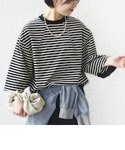 《予約》バスク ボーダー / 無地 5分袖 TEE