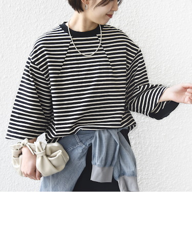 《予約》バスク ボーダー / 無地 5分袖 TEE