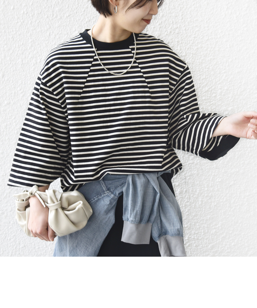 《予約》バスク ボーダー / 無地 5分袖 TEE