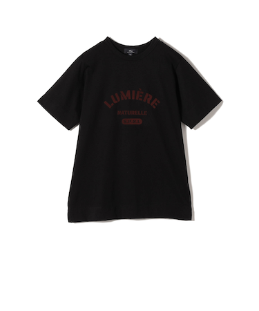 SHIPS Primary Navy Label:LUMIERE フロッキー プリント TEE