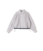 《予約》SHIPS Colors:〈洗濯機可能〉TC ストライプ シャツ ブルゾン2◆