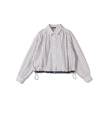 《予約》SHIPS Colors:〈洗濯機可能〉TC ストライプ シャツ ブルゾン2◆