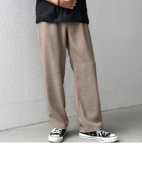 SHIPS any:〈UVカット〉FUTURE LINEN CANVAS リネンライク セミワイド パンツ ｜シップスの通販｜&mall ...