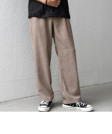 SHIPS any:〈洗濯機可能〉FUTURE LINEN CANVAS リネンライク セミワイド パンツ◆