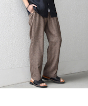 SHIPS any:〈洗濯機可能〉FUTURE LINEN CANVAS リネンライク セミワイド パンツ◆