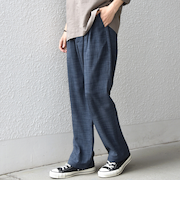 SHIPS any:〈洗濯機可能〉FUTURE LINEN CANVAS リネンライク セミワイド パンツ◆