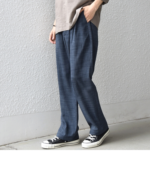 SHIPS any:〈洗濯機可能〉FUTURE LINEN CANVAS リネンライク セミワイド パンツ◆