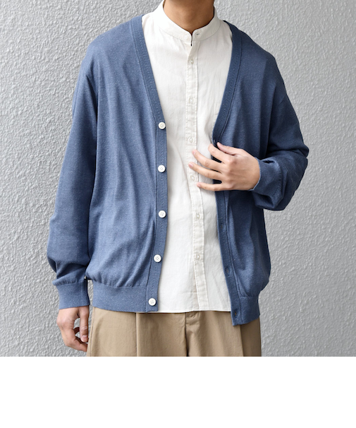 SHIPS any: ハイゲージ リネンミックス サマーニット Vネック カーディガン◆